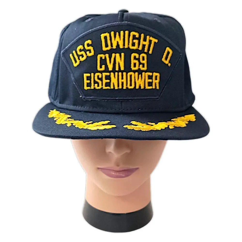USS Dwight D Eisenhower Snapback Hat CVN 69 US Navy‎ Scrambled Eggs Vintage